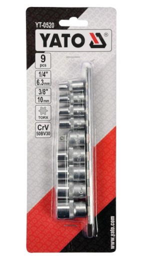 ZÁSUVKY Nástrčné kľúče TORX E5 - E16 YATO YT-0520