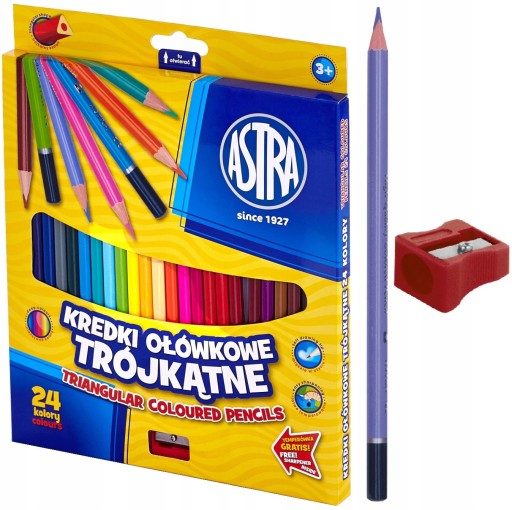 Ceruzkové pastelky 24 farieb Astra, trojuholníkové, 312110
