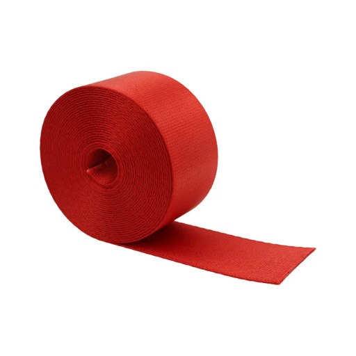 Polyesterová páska 47 mm bezpečnostný pás do auta 5 metrov červený hladký 2500 kg