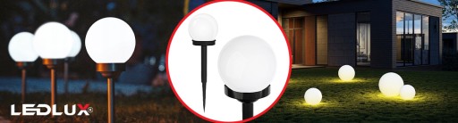 Solárne záhradné svietidlo BIELA GUĽA s hrotmi 10 cm LED