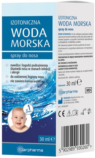 IZOTONICKÝ SPREJ S MORSKOU VODOU NASÁLNYM SPREJOM ZVLHČUJE A UŤAŽUJE HLIEN 30ml
