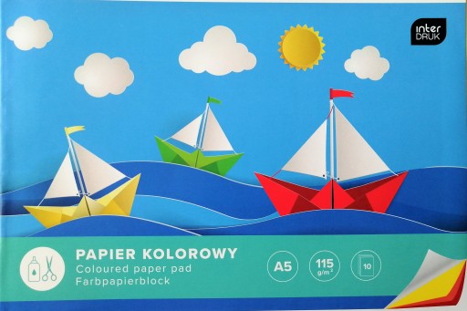 Farebný papier A5 Interprint 10 listov