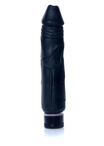 ČIERNY CYBER KOŽENÝ VIBRÁTOR, PRÍRODNÝ PENIS