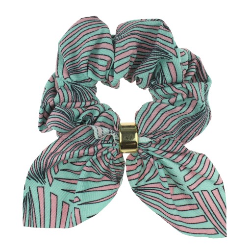 SCRUNCHIE VLASY S MÄTOVÝM RUŽOVÝM VZOROM