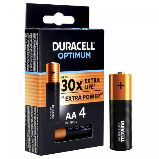 DURACELL Optimum LR6 R6 AA alkalická batéria BL4