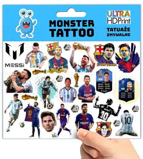 UMÝVAJÚCE DOČASNÉ TETOVANIE PRE DETI LIONEL MESSI ORIGINÁLNE DIZAJNY