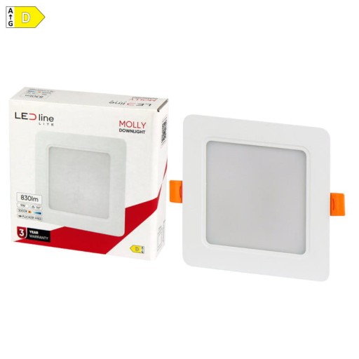 Štvorcový zapustený stropný panel 9W 230V biely