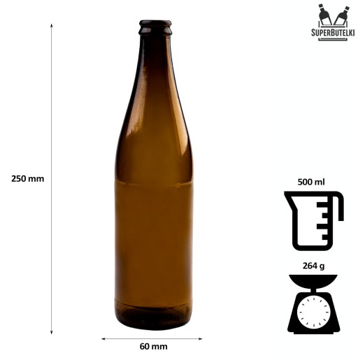 10x FĽAŠA PIVA 500 ml DOMÁCI PIVOVAR HNEDÁ