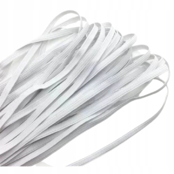 Guma 5 mm ploché tenké pletené oblečenie elastické, biele - 2 metre