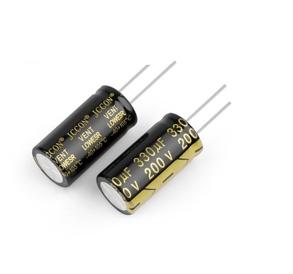 AUDIOFILNÝ KONDENZÁTOR 330UF 200V Ø18x35 JCCON LOW ESR