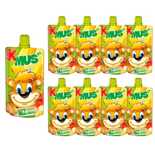 Kubuś Mousse 100% banán jablko 100 g x 8 kusov