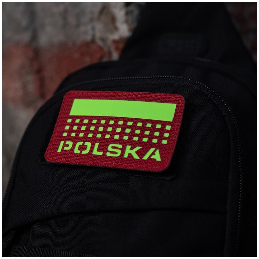 VELCRO ZÁPLATA POĽSKO LASEROVÝ REZANÝ 50x80 FLUORESCENT M-TAC ČERVENÝ