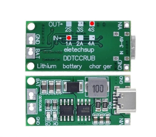 BMS Charger 4S 1A Type-C 14,8V 16,8V Boost LiPo Li-Ion 18650 nabíjačka