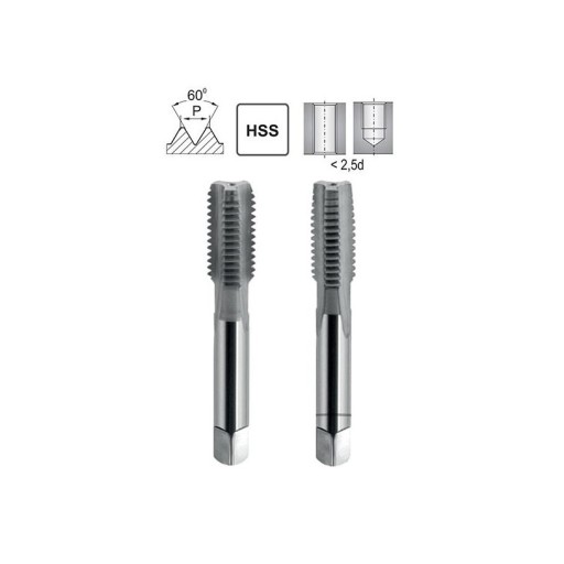 Závitník M6x0,75mm ručný DIN 2181 HSS-G komplet