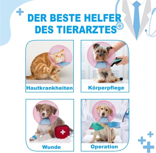 Pooperačný veterinárny obojok pre psov, mačky Veľkosť L 30-34 cm RUŽOVÝ
