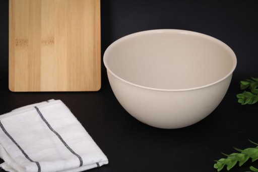 1,5 l plastová misa do kuchyne, šalát, ovocie, gril, béžová, okrúhla, Ø 19 cm