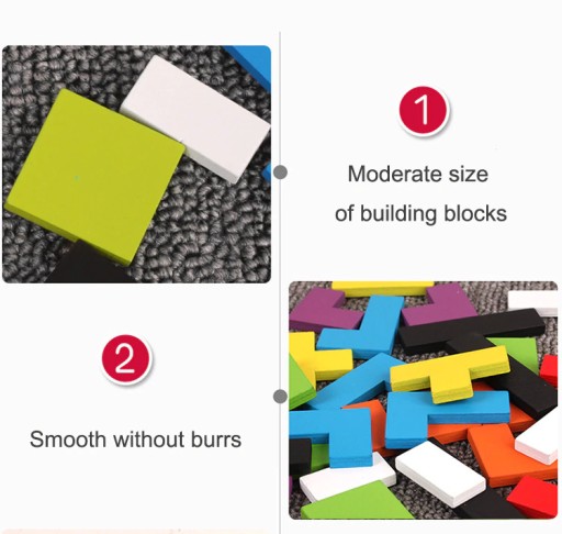 DREVENÉ PUZZLE TETRIS PUZZLE MONTESSORI HRA TANGRAM LOGIC