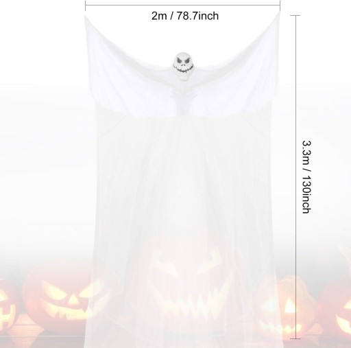 ZÁVESNÁ DEKORÁCIA SKELETOROVÁ HALLOWEENOVÁ MASKA 3,3M*2M