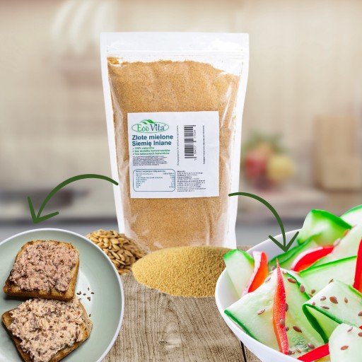 Zlaté mleté ľanové semienko, odtučnené 1000G 1kg mleté GOLDEN FLEX