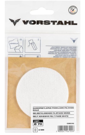 Samolepiace plstené podložky biele FI70mm balenie 1 ks - VORSTAHL