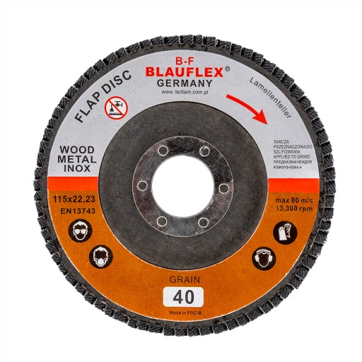 Lamelový kotúč 115 mm Z40 inox BLAUFLEX
