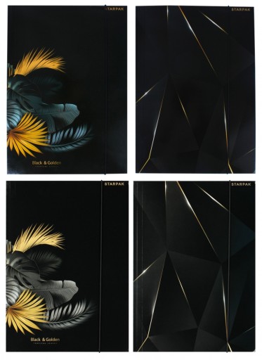BLACK FOLDER s gumičkou papier A4 STARPAK JEDNOTLIVÝ priečinok na dokumenty