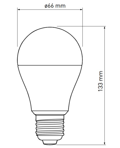 LED žiarovka, A65, 6500K, E27, 20W, 2400lm, 200°