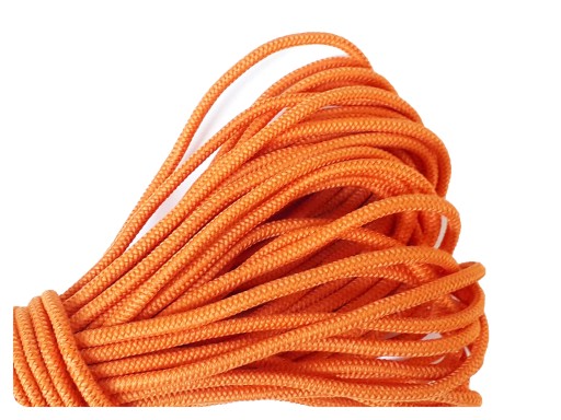 Okrúhla zapletaná guma, 3 mm, mäkká elastická, zapletená gumená šnúrka, 5 m, oranžová