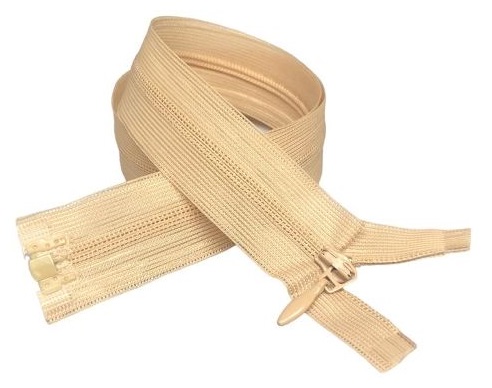 Krytý zips telovej farby, béžová, 50 cm