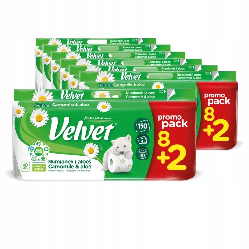 SAMETOVÝ TOALETNÝ PAPIER 8+2 HARMANČEK A ALOE 10 VALCOV