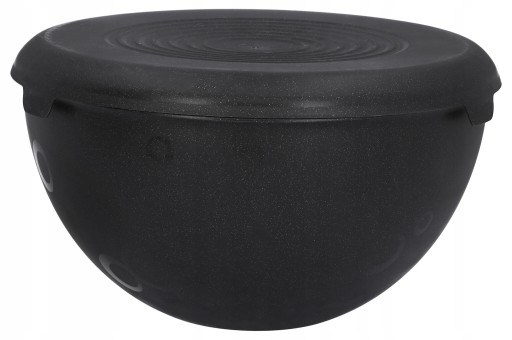 PLASTOVÁ MISKA, čierna, s vrchnákom, 6l, na skladovanie kuchynských potravín