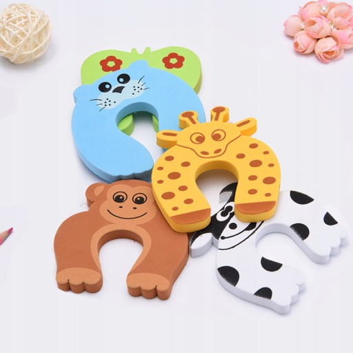 Penové zarážky zámok dverí Animals 6 ks.