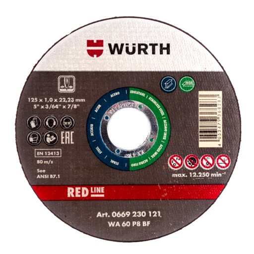 WURTH KOVOVÉ REZNÉ KOTOUČE 125X1X22,23MM