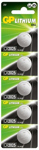 5x GP CR2025 3V LiMnO2 160mAh gombíková lítiová batéria