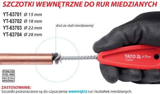 VNÚTORNÁ KEFA YATO NA MEDENÉ RÚRY