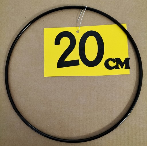 Hrubá 5 mm drôtená makramé obruč ČIERNA 20 cm