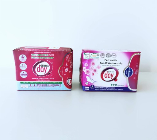 GENTLE DAY ECO Ekologické hygienické vložky na noc, 8 ks