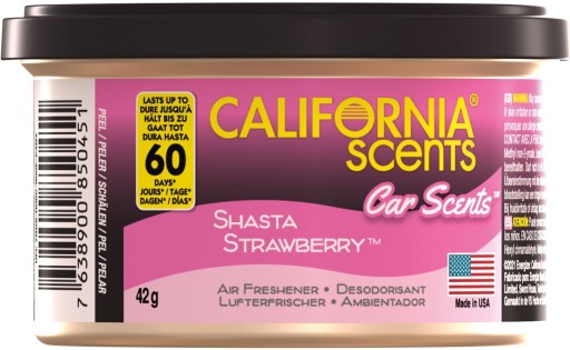 CALIFORNIA VÔŇA DO AUTOMOBILOV Shasta dóza s jahodovou vôňou 42g