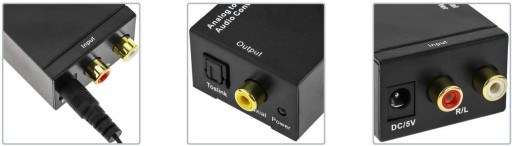 OPTICKÝ AUDIO CAD DIGITÁLNY NA ANALOGOVÝ KONVERTOR TOSLINK KOAXIÁLNY RCA CINCH