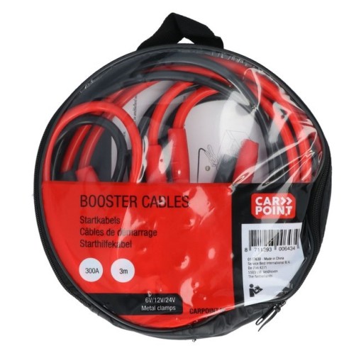 KÁBLE SPÚŠŤACIE KÁBLE 300A 3m 12V 24V KOVOVÉ SVORKY NA CARPOINT