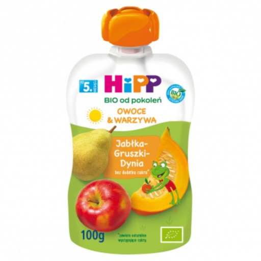 HiPP BIO po generácie, Jablká-Hrušky-Tekvica, po 5 mesiacoch 100 g