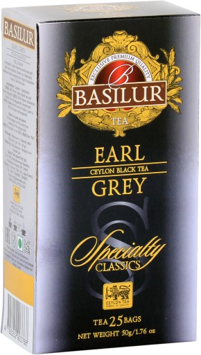 BERGAMOTKA citrusový čierny čaj EARL GREY Sáčky Basilur - 25 x 2 g