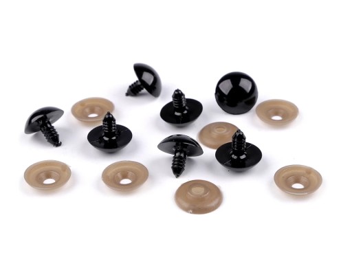 Oči pre maskotov 20 mm čierne 10 ks.