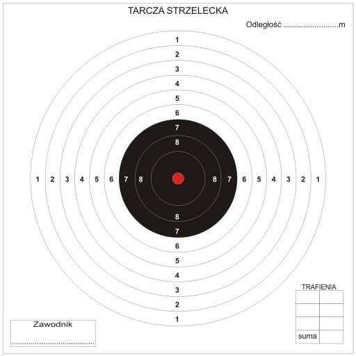 KARTÓNOVÉ STRELECKÉ TERČE terč 14x14 cm 100 ks.
