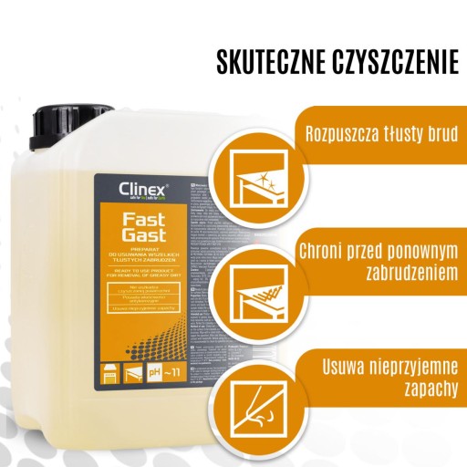 Clinex FAST GAST Tekutina na mastnotu a pripáleniny 1 l