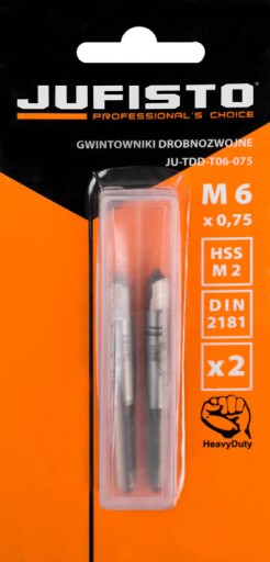 Jemný závit M6 x 0,75 HSS-M2, 2 ks