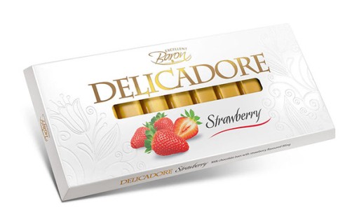 Čokolády s jahodovou náplňou Delicadore Strawberry Baron 200g
