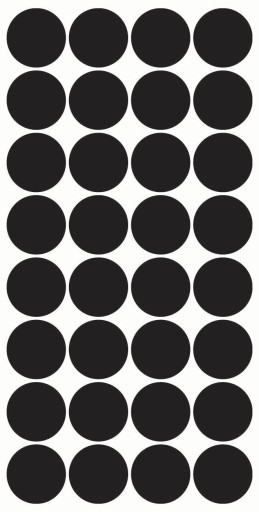 Nálepky CIRCLES Bodky 4cm 32ks Čierna