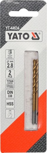 HSS-TiN VRTAČKA DO KOVU 2,8 MM - 2 KS YT-44634