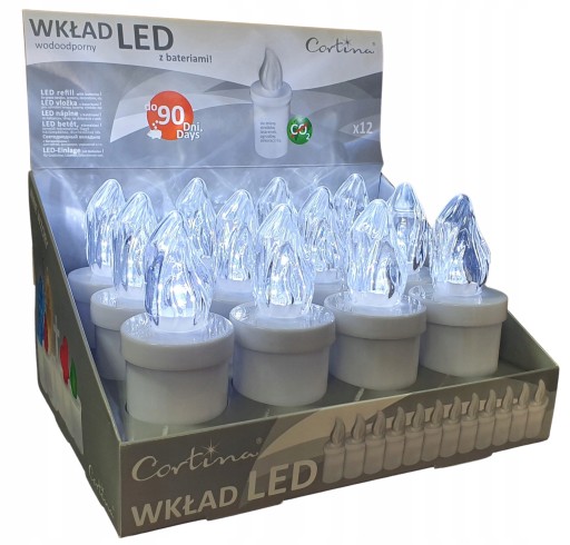 ELEKTRICKÁ BIELE LED SVIEČKOVÁ VLOŽKA S BATÉRIOU